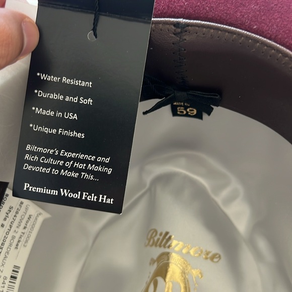 Biltmore hat burgundy - Picture 5 of 9